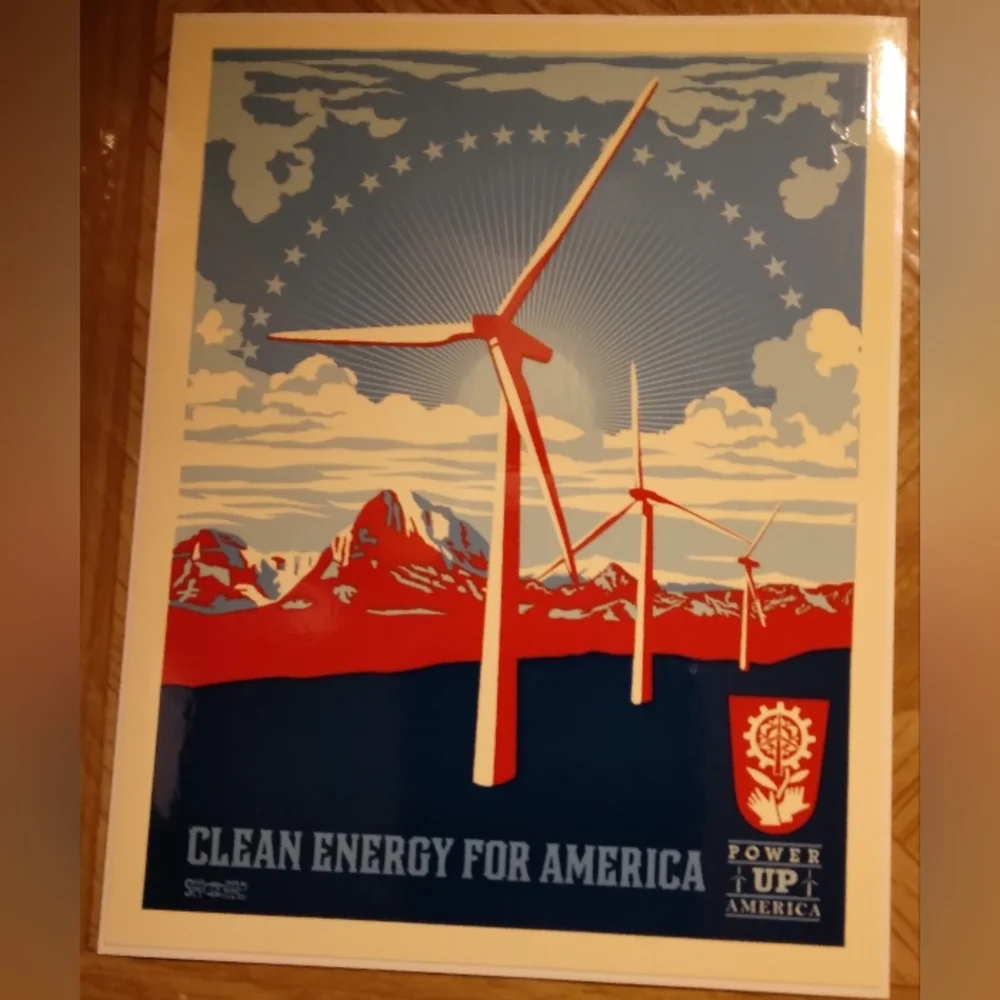 GIFTED...FREE with PURCHASE Clean Energy for America Sticker - Picture 2 of 3